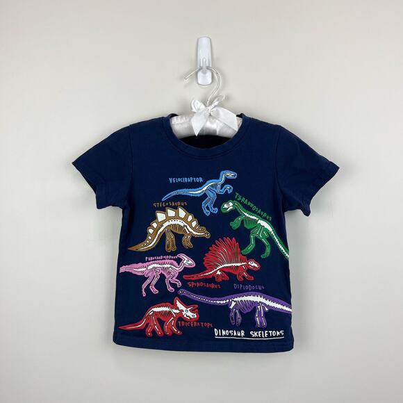 Educational Graphic T-Shirt Starboard Blue Dinosaur Skeletons 4T - Picture 1 of 8